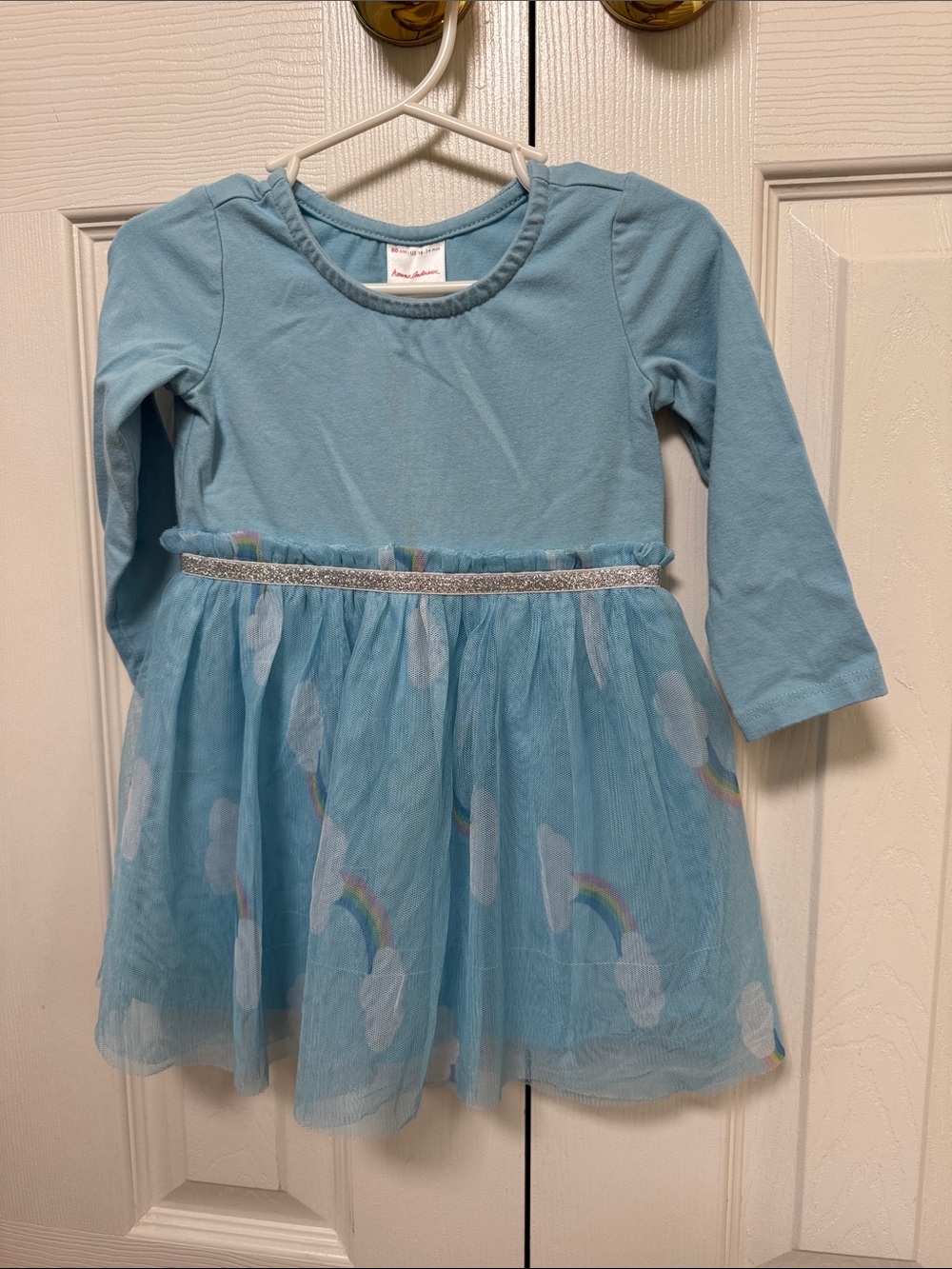 Hanna andersson Light Blue Rainbow Cloud Tulle Dress